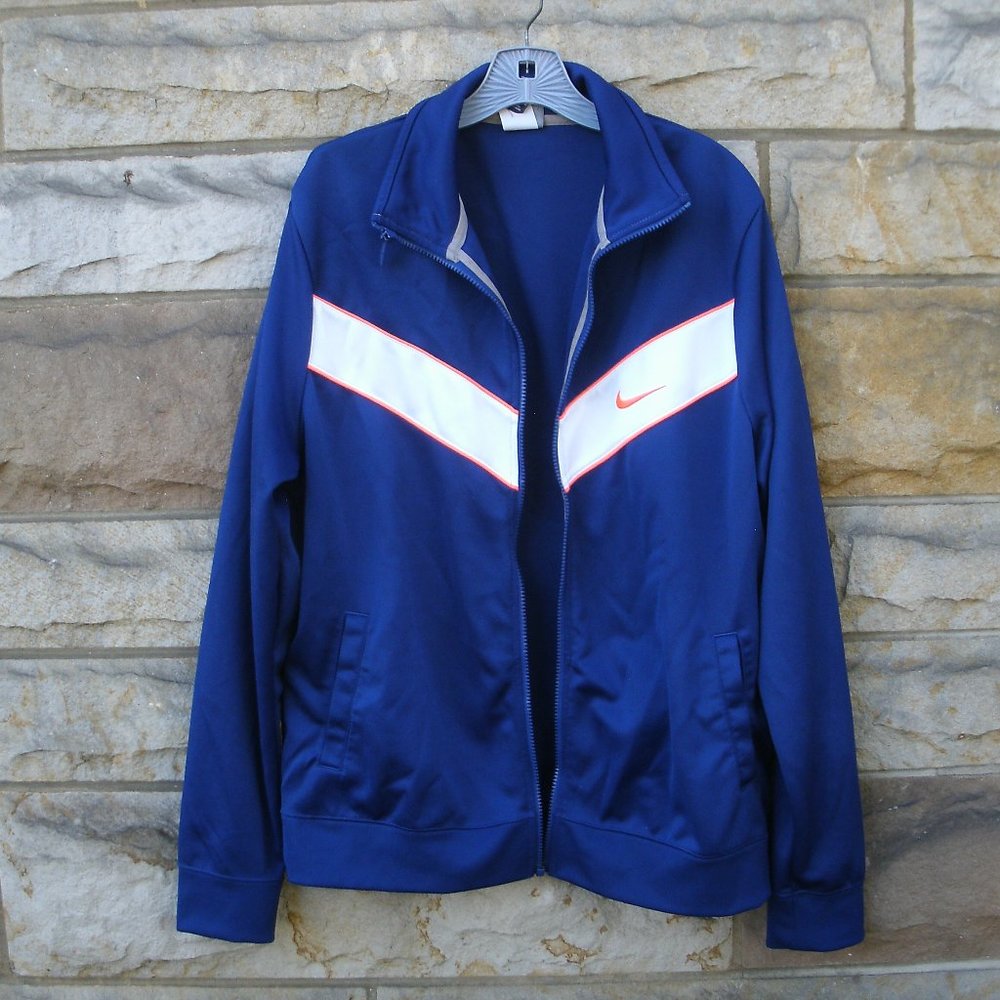 Nike Chevron Design Front Zip Light Jacket Size XL